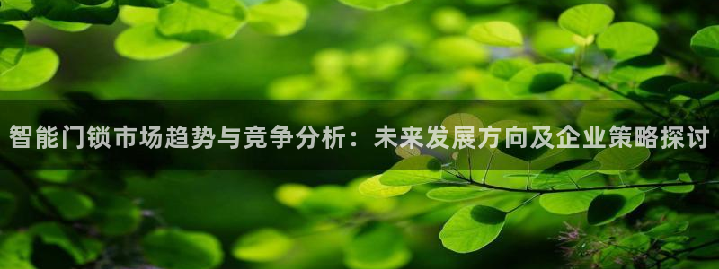 jdb什么游戏容易爆大奖：智能门锁市场趋势与竞争分析：未来发
