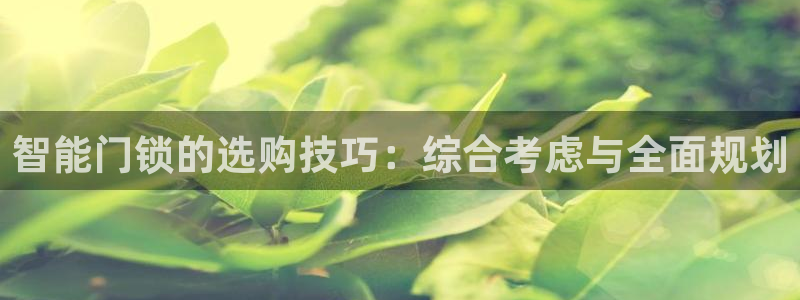 jdb电子官网 ly79,cn：智能门锁的选购技巧：综合考虑