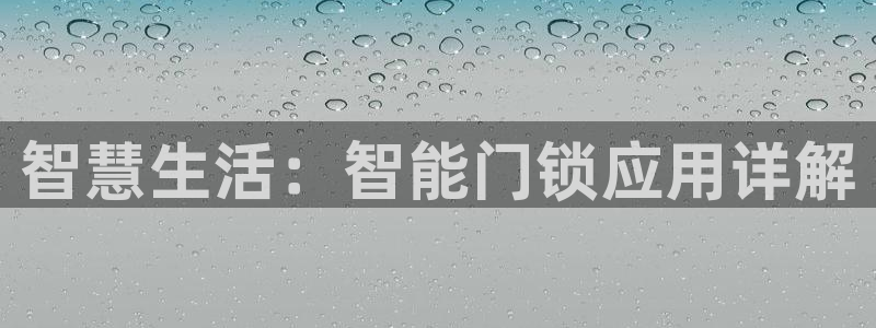 jdbcdao：智慧生活：智能门锁应用详解