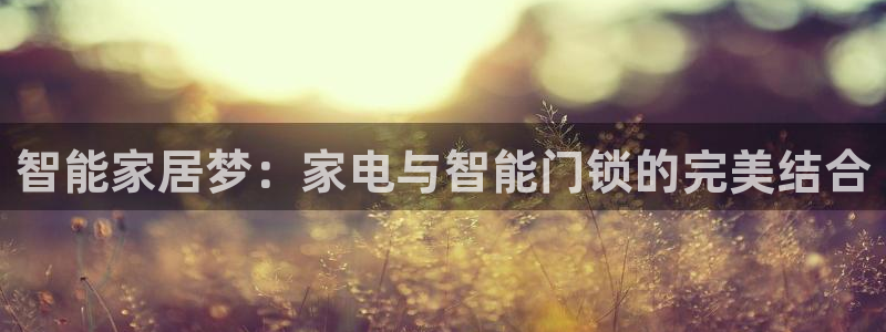 电子游艺jdb变脸jdb电子：智能家居梦：家电与智能门锁的完