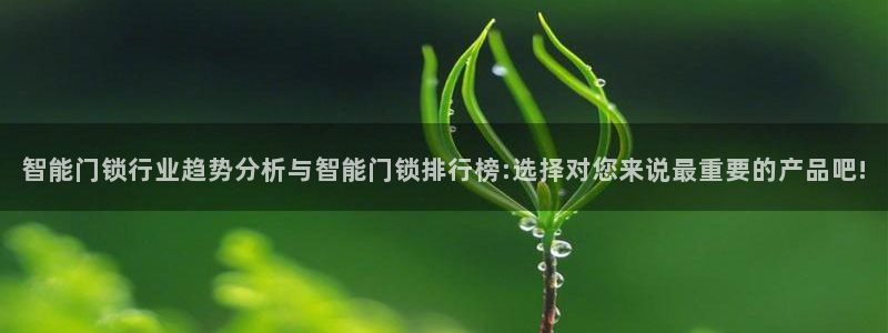 jdb电子官方网站首页官网：智能门锁行业趋势分析与智能门锁排